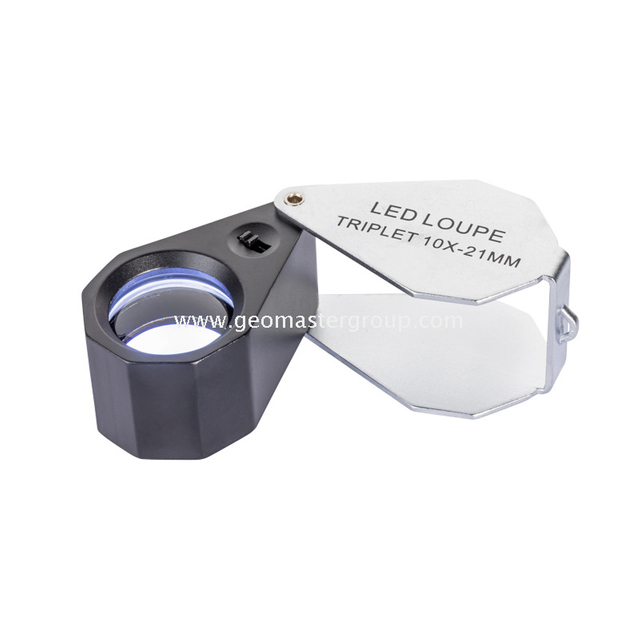 Loupe LED UV/Blanc en verre (10x,21mm)