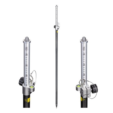 Poteau RTK en aluminium et carbone (2,5 m, PinLoc4) 