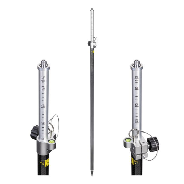 Poteau RTK en aluminium et carbone (2,5 m, PinLoc4) 