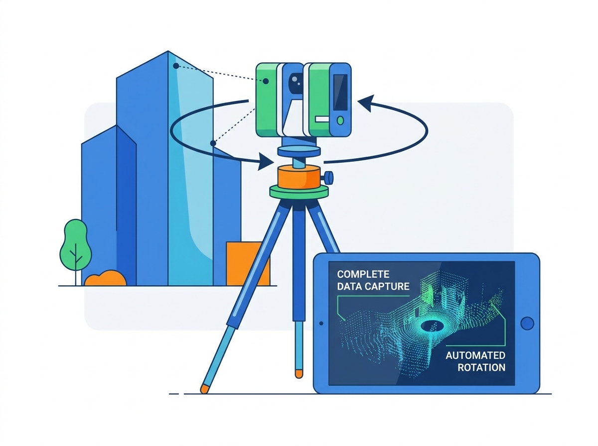 Tr&eacute;pied motoris&eacute; pour configuration de scanning laser 3D en environnement industriel